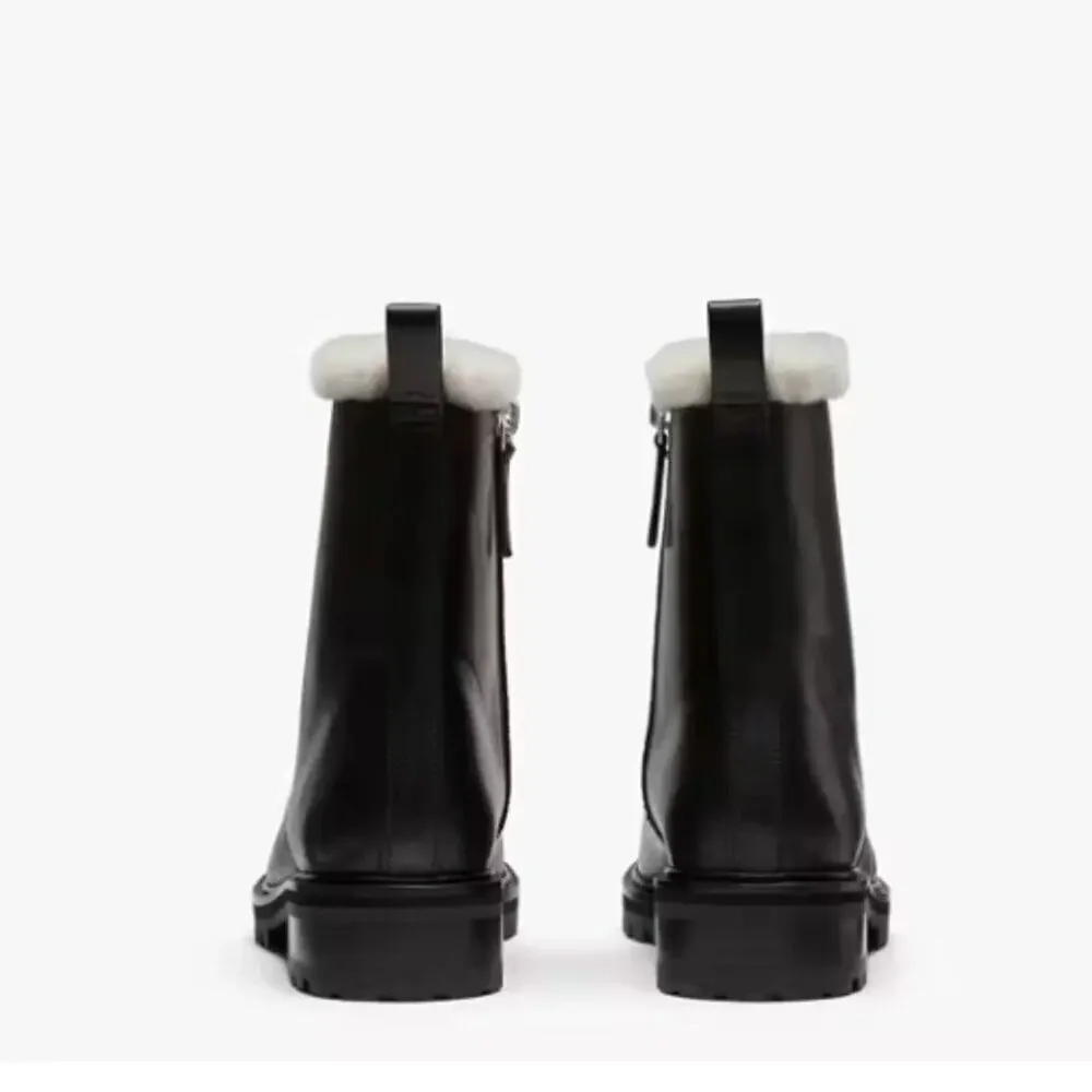 Kate Spade New York Jemma Lugged Sole Ankle Combat & Lace-up Boot Black